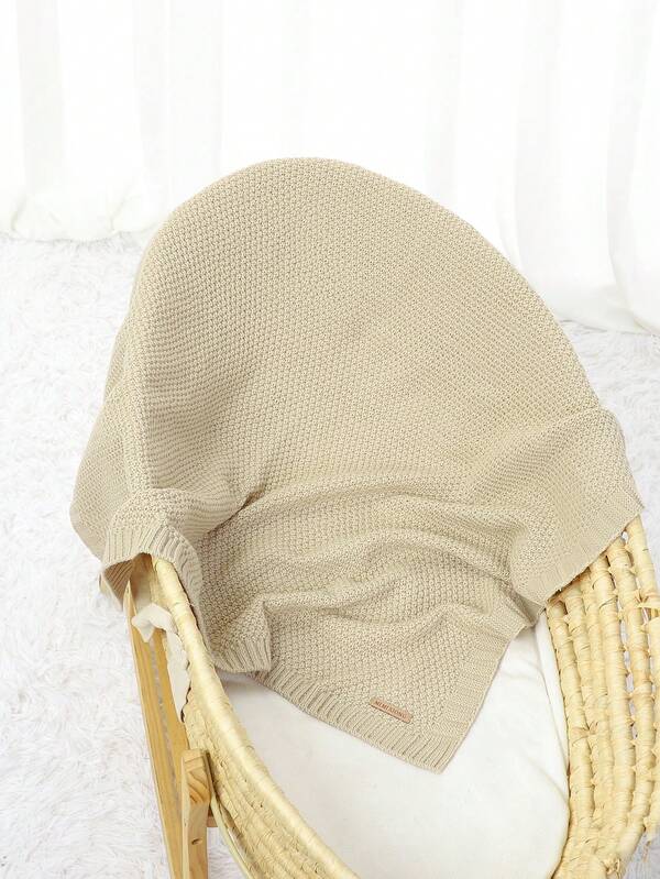1pc Minimalist Knitted Baby Blanket, Infant Blanket, Car Blanket, Casual Children Blanket, All Season