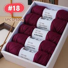 5pcs/Pack Chunky Knitting Yarn, Alpaca Knitted Blend, Handmade Sweater, Scarf, Jacket Knitting Supplies - 5-pack - View 30