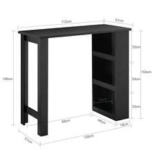 SoBuy FWT17-W, Kitchen Dining Table, Bar Table Coffee Table With 3-Tier Storage Rack, White - Black - View 5