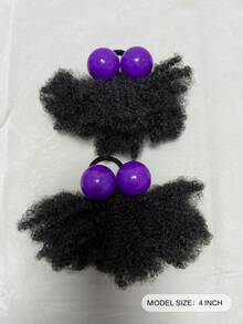 2PCS African Small Curls With Bubble Hair And Ponytail Wig For Children