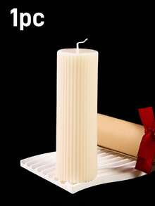 2 件/1 件，奢华法式复古圆柱香薰蜡烛 - 无烟香薰，适用于家居装饰、婚礼、婚礼装饰、派对和浪漫氛围 | 摄影道具、礼品创意、优质大豆蜡烛、万圣节、秋季、礼品、白色蜡烛 - 白色 - 查看 8