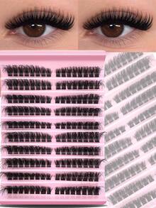 800/640/160 Clusters D Curl Individual Eyelashes, 0.07mm Thick, 9-16mm Mixed Length Eyelashes, DIY False Eyelashes At Home, Eyelash Clusters For Cartoon Lashes Daily Makeup, Lash Clusters, Lashes, Fake Lashes