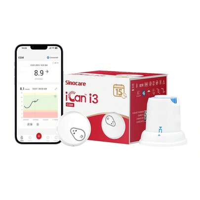 Sinocare 2pcs, 15-Day Continuous Glucose Monitoring System, ICan CGM