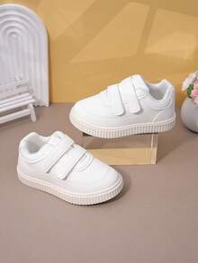 兒童春秋新款男女白色運動鞋,適用於剛學會走路及嬰兒的室外休閒運動鞋 - 白色 - 查看 4