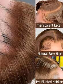 Tóc giả bob màu nâu nhạt, tóc thật, kiểu ren phía trước, đã tỉa sẵn, kích thước 13x4, mật độ 150, màu nâu sô cô la, tóc giả bob ngắn không cần keo, dài 16 inch. - S4 - Xem 6