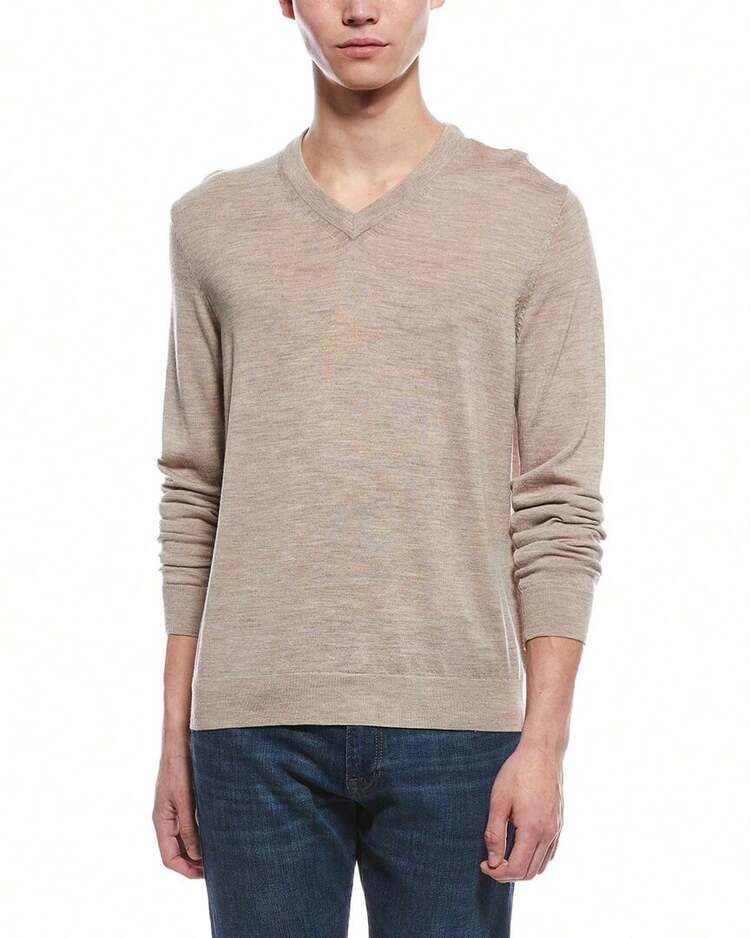 Bruno Magli Wool V-Neck Sweater - 棕色 - 查看 2