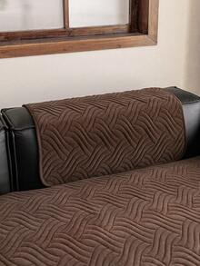 1pc Waterproof Geometric 3D Solid Color Sofa Cushion, Minimalist Style, Anti-Slip Back, Pet-Friendly, Soft Multi-Functional Anti-Dirt Anti-Dust, Holiday Decor Sofa Cover, Backrest Towel Armrest Towel All Season - Brown - View 7