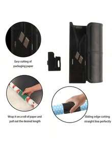 1pc Portable Cylindrical Paper Cutter, Gift Wrapping Scissors, Christmas Paper Trimmer,Christmas Decorations For Home - 綠色 - 查看 8