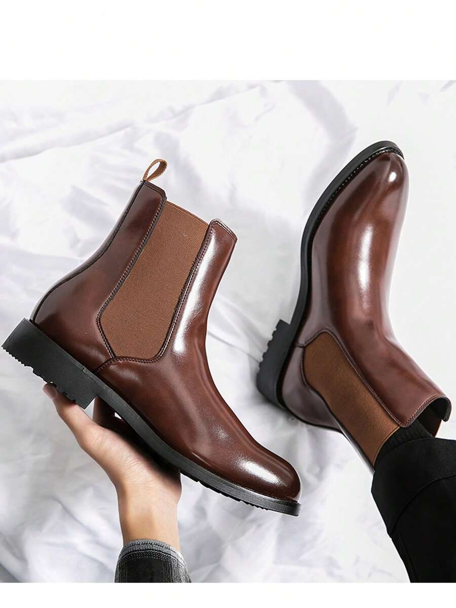 Botas Chelsea Retrô Masculinas, Botas de Motocicleta Clássicas, Marrom