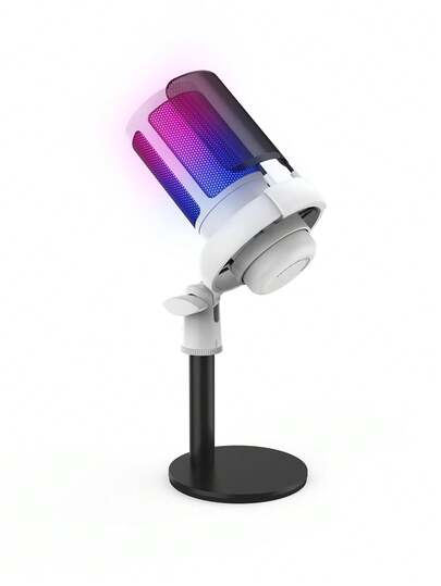 USB Wired RGB Colorful Light Capacitive Microphone With Pop Filter, Suitable For Computer Recording, Gaming And Live Streaming