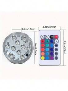 1pc/2pcs/4pcs Remote Control 16-Color Battery Powered LED Water Light, Suitable For In-Ground/Above-Ground Swimming Pools, Hot Tubs, Fish Tanks, Ponds, Party Decor - Multicolor - View 10