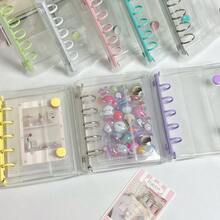1本彩色M5透明活页本，贴纸本，活页相册，YOUCHENGYOUPIN品牌，双扣5孔活页笔记本，M5账簿，DIY贴纸笔记本，PP材质透明内页，高透明度，大容量便携式活页笔记本，适用于Kpop照片卡、照片卡、计划本、账簿、笔记本、学生返校用品、办公用品等。 - 無色 - 查看 5
