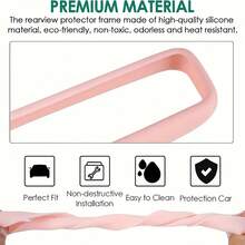 1 Automotive Rearview Mirror Silicone Cover, Car Decor, Fits Most Vehicles, Universal Silicone Mirror Cover - 粉色 - 查看 7