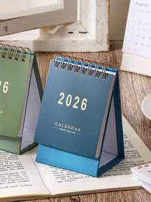 1pc Minimalist Solid Color Desktop Calendar, Decoration, Date View, Memo, Morandi Color 2026, Information Reminder - Multicolor - View 3