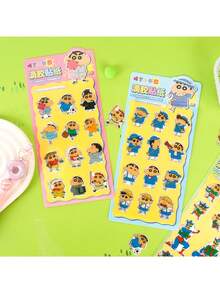 CRAYON SHINCHAN 1pc Random Wheat And Crayon Shin-Chan Resin Stickers Anime Merchandise Decals Cartoon Journal Stickers