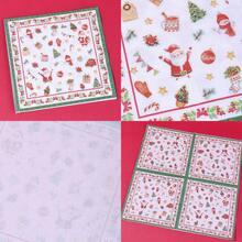 20/40/60 unidades, Guardanapos de Natal de 2 Camadas, Guardanapos de Papel para Coquetel de Inverno, 33 x 33 cm, Árvore de Natal Vermelha e Verde, Toalha de Mão Descartável para Decoração de Mesa de Natal e Artigos para Festas, Decorações de Natal de Inverno. - Multicolorido - Ver 2