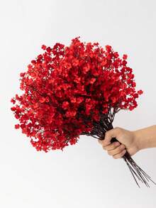 MEHELANY 8 bông hoa baby's breath nhân tạo màu đỏ tía, bó hoa lụa, thích hợp cho cô dâu đám cưới, tiệc tùng, trang trí hoa DIY tại nhà, trang trí tiệc mùa xuân/hè, sân vườn ngoài trời, lò sưởi trong nhà, hiên nhà, đám cưới, trang trí hoa DIY cho tiệc tùng, quà tặng, Ngày của Mẹ/vòng hoa DIY/trang trí phông nền đám cưới - Màu Đỏ Sâu - Xem 5