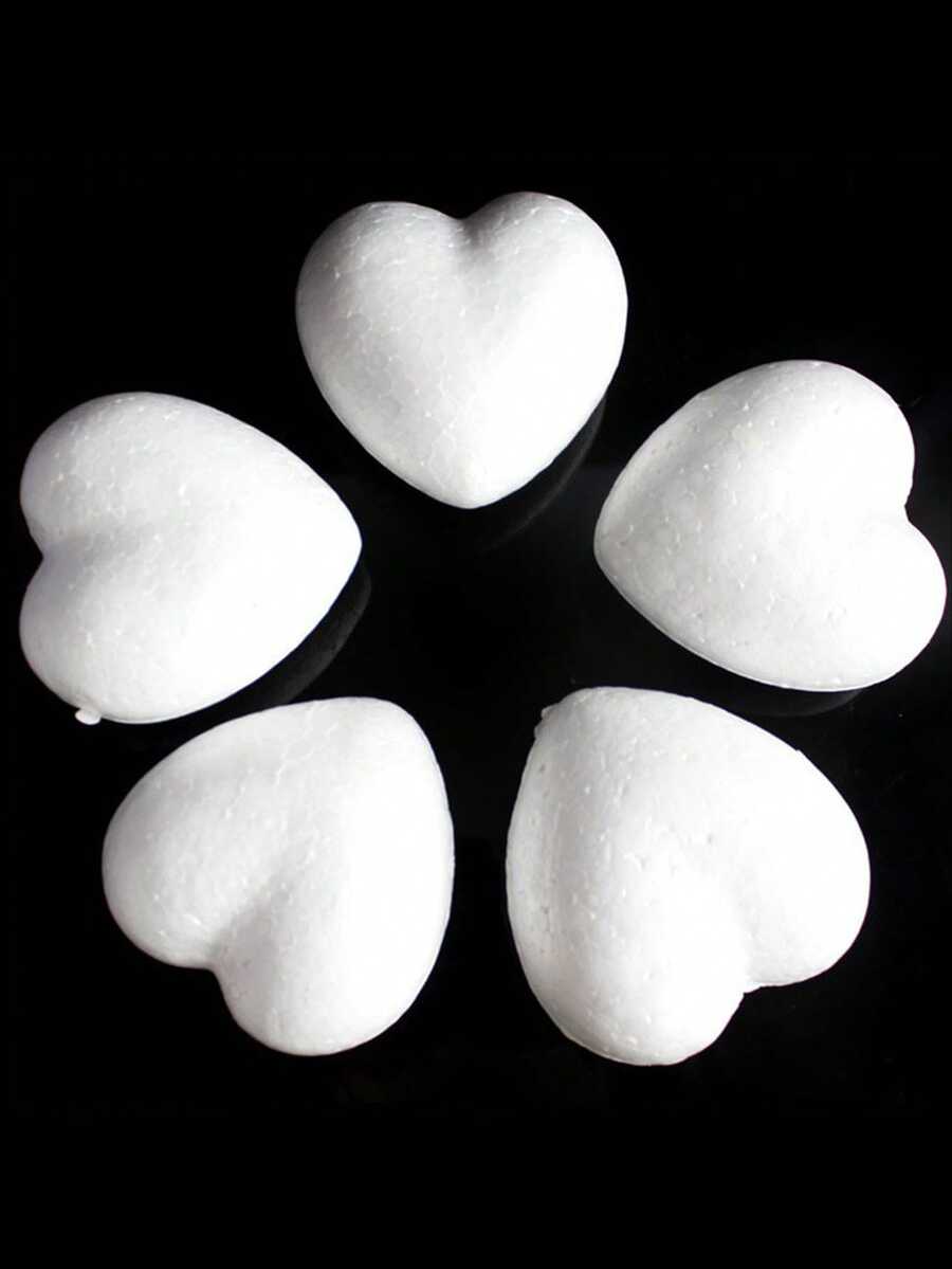 3pcs Solid Foam Heart Mold DIY Handmade Wedding Valentine's Day Heart Shaped Decoration Scene Layout Material Gift Giving Love White Embryo Foam Model