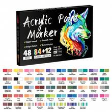 144/96/72/48/24 Colors Acrylic Paint Markers - Dual Tip, 2 Colors Per Pen, Colorful Marker Pens, Coloring Marker Set, Suitable For Painting, Doodling, Illustration, Handmade Arts, School Back To School Season For Coloring Books And Other DIY Projects, Applicable To Paper, Fabric, Canvas, Wood, Rock, Plastic, Glass, Ceramic, Pumpkin, Metal, Etc., Easter, Thanksgiving, Halloween, Christmas Gift Supplies - Multicolor - View 11