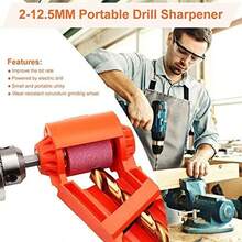 Bohrerschärfer, tragbares Diamantbohrer-Schärfwerkzeug zum Schleifen von Eisenbohrern, Handwerkzeug, passend für einen Breitenbereich von 2–12,5 mm
