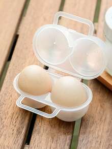 1 pieza Soporte automático de doble capa para huevos, mantiene los huevos frescos, contenedor deslizante para 12-14 huevos - Diseño con cremallera, material de plástico, sin contacto - Organizador de refrigerador, bandeja de huevos de cocina - Multicolor - Ver 8