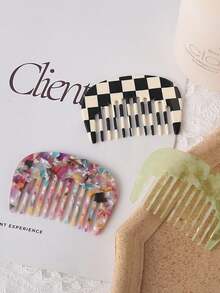 1pc Classic Vintage Small Makeup Comb, Sweet Cute Portable Pocket Size For Women Daily Grooming ,Comb Hair ,Hair Styling Tools - 彩色 - 查看 3