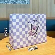 Sanrio 1 PIEZA Bolsa de regalo de papel kraft de gran capacidad con diseño de dibujos animados de Sanrio Katie Cat para decoración de cumpleaños u otras festividades. La bolsa de compras portátil puede presentar una impresión de color ligeramente desigual y unas pequeñas manchas, lo cual es normal en un producto de papel.