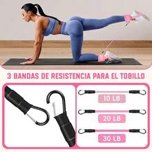 2PCS Grilletes para Tobillo Gym Mujer con Soporte para Talón, Correas de Tobillo de Fitness Ajustabl, Bandas de Tobillo para Entrenamiento para Ejercicios de Piernas, Glúteos para Hombres y Mujeres - Mezclado - Ver 7