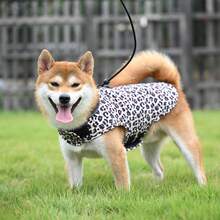 Warm Printed Dog Jacket, Thick Fleece Snow Coat With Adjustable Waterproof Zipper For Winter, Suitable For Medium To Large Dogs - Beige - View 5