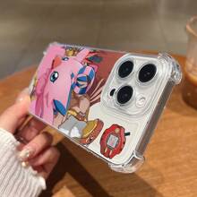 Funda de Teléfono Translúcida Anticaída con Dibujos Animados de Anime Japonés de la Infancia  Pájaro Rojo Pequeño Adecuada para 17 16 16e 15 14 13 12 11 Pro X XR XSMAX 8 e Plus Funda Suave Transparente Anticaída en las Cuatro Esquinas Cubierta Trasera Ultrafina17 17promax - transparente - Ver 4