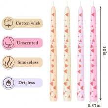 10 Inch Geometric Printed Tapered Candles 4 Pack Triangles Handmade Dripless Less Candlesticks For Wedding Party Dinner Home Decor{Inchcolor_nameinch:InchTriangleinch,Inchsize_nameinch:Inch10Inch-4Countinch} - 三角形 - 查看 3