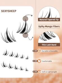 126pcs Cartoon Style False Eyelash Extension Kit, D-Curl Delicate Natural Look Waterproof Eyelash Extension Set For Home Use - Black - View 2