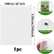 [Bolsa de red de PP blanca] Bolsa de red de protección de plantas de PP blanco resistente | Barrera multiusos contra pájaros e insectos, adecuada para árboles, verduras, fresas, uvas | Diseño con cordón de tracción