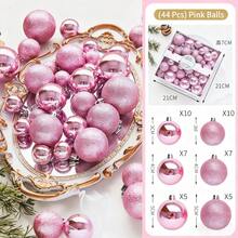 44PCS Christmas Ball,Flocking Christmas Tree Ball Ornaments, Christmas Decorations,6/24PCS, Christmas Tree Decorations, Family Holiday Party Decorations,Christmas Hanging Ornaments For Home,Xmas Decor,Holiday Wedding,Christmas Gift,Christmas,Christmas Decrations,Christmas Gifts,Gifts For Women - Multicolor - View 4