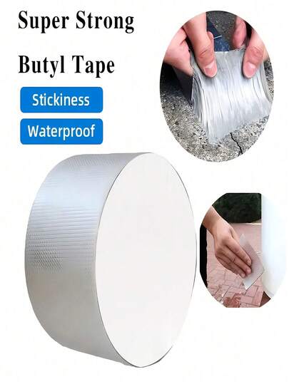 防水密封膠帶,自粘高溫鋁箔丁基橡膠膠帶,防水抗壓屋頂水管裂縫修復止漏貼紙,高溫抗壓鋁箔加厚丁基帶,牆面泳池屋頂裂口管道修復密封自黏帶,陽光房防水和閉漏帶,自粘式平房裂縫