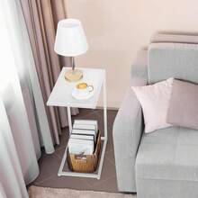 Space-Saving 2-Pack C-Shaped Side Tables, Set Of Narrow Tables That Slide Under Sofa/Bed, Stable Living Room & Office Accent Tables, Easy Move Design - 深灰色 - 查看 4