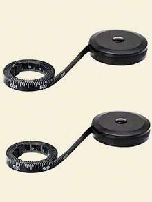 1pc/2pcs Mini Portable Measuring Tape, 0-1.5m, Available In White/black/pink/blue/green, Round Shape, Measurement In Centimeters And Inches (0-60in) - Black - View 6