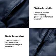 Chamarra Casual A Prueba Para Viento Y Agua Hombres Miveni - Azul - Ver 4