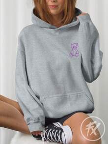 Bear Sweatshirt Be Yourself Be Yourself Humor Bear  3160 - Gris - Ver 4
