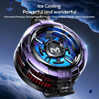 MEMO Brand Magnetic Cell Phone Cooler, CX08 AI Model, Universal Cellphone Radiator With Removable Grip, AI Smart Temperature Control, Portable RGB Cooling Fan Compatible With IPhone/Android/Tablet/Compatible With IPad (Applicable Models: Compatible With IPhone 12 And Above)