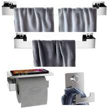Kit Acessórios Banheiro 4 Peças Inox Dupla Fixação SF.ELG - Prata - Visão 2