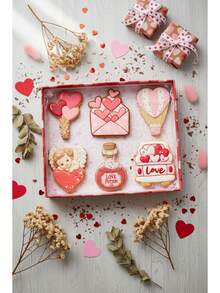 6 قطع مجموعة قوالب قطع البسكويت لعيد الحب، بأشكال كرتونية كيوبيد والقلب وملحقات الإعلان، قوالب لصنع البسكويت والفوندان، أداة ضغط ثلاثية الأبعاد، ديكورات عيد الحب، هدايا عيد الحب، ديكورات عيد الحب - وردي - مشاهدة 7