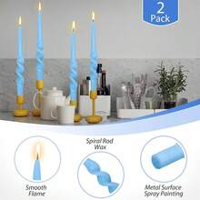 Short Candle Sticks Spiral Candles,9 Inch Sky Twisted Candlesticks Long Taper Candle Blue Tapered Candles For Dinner Home Dinner Party Halloween Decoration, 3D-Blue{Inchcolor_nameinch:InchLIGHTBLUEinch,Inchsize_nameinch:Inch9INCHinch} - 淺藍色 - 查看 3