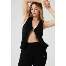 Alo Yoga Knit Salana Tank - Macadamia |  | Pilates Set - 黑色 - 查看 4