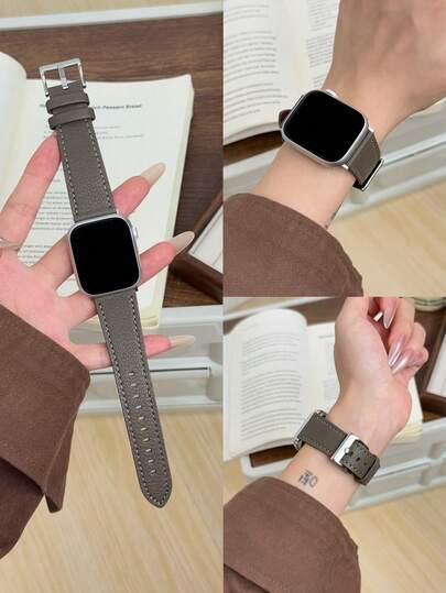 1 Stück Lederband kompatibel mit Apple Watch Armband für Frauen Gold Schwarz Silber Sport 38MM 40MM 41MM 42MM 44MM 45MM 46MM 49MM, Armband kompatibel mit Apple Watch Armband Serie Ultra 10/9/8/7/6/5/4/3/2/1 SE