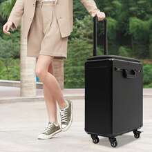 SENDERPICK Trolley per cosmetici con braccioli, trolley per tatuaggi con 3 cassetti, trolley per trucco professionale, tavolo per tatuaggi, espositore per cosmetici, attrezzatura per tatuaggi, trolley per unghie da donna con ruote - trasparente - Visualizzare 2