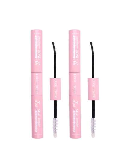 LUCK LTGIRL Eyelashes Extension Kit,2PCS, 10ML+10ML Bond & Seal,Pink Bond And Seal, Dual-Ended Eyelash Adhesive – 2-In-1 Lash Glue & Sealant. The Dual-Tip Design Offers Two Functions In One Tube, Making Lash Application Easier. Portable And Perfect For Various Occasions Like Parties, Vacations, Or Dates.