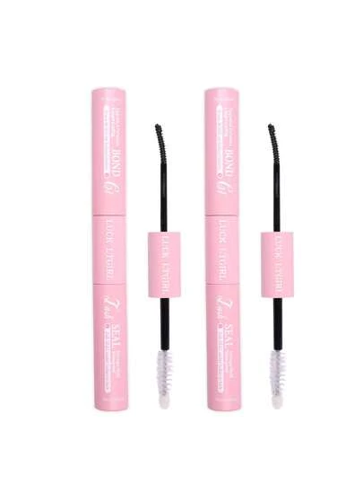 LUCK LTGIRL Eyelashes Extension Kit,2PCS, 10ML+10ML Bond & Seal,Pink Bond And Seal, Dual-Ended Eyelash Adhesive – 2-In-1 Lash Glue & Sealant. The Dual-Tip Design Offers Two Functions In One Tube, Making Lash Application Easier. Portable And Perfect For Various Occasions Like Parties, Vacations, Or Dates.