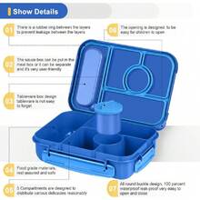Bento Box Adult Lunch Box ,Lunch Containers For Adults//,5 Compartments Bento Lunch Box With Sauce Vontainers,Microwave & Dishwasher & Freezer , (Navy),26647378 - Màu xanh hải quân - Xem 5