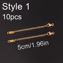 10个不锈钢龙虾扣连接器，用于DIY珠宝制作，5厘米几何心形尾链 - 龍蝦扣尾鏈 - 查看 12